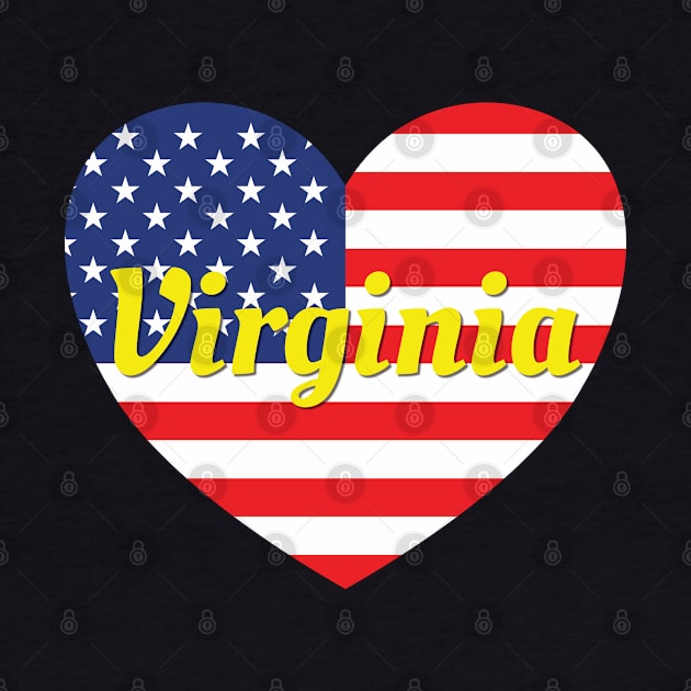 Virginia American Flag Heart by DPattonPD